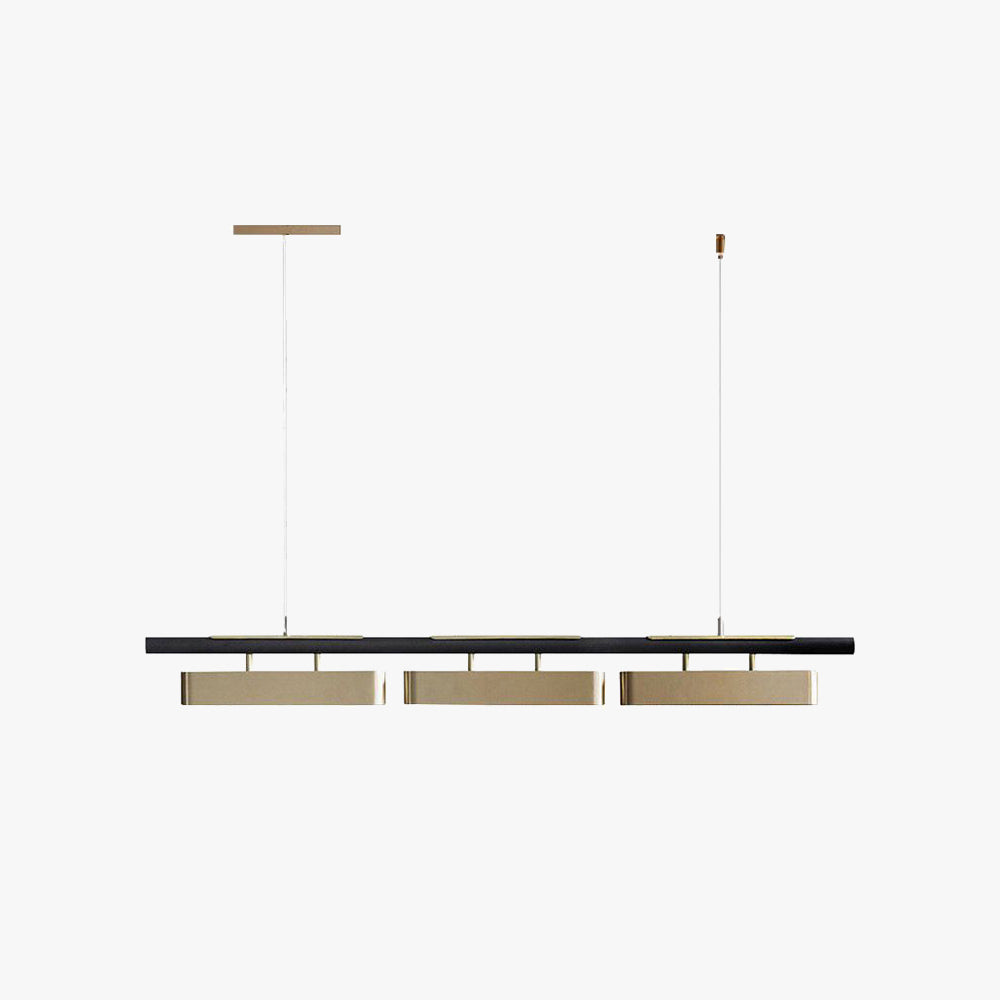 Arisha Pendant Light Rectangular Modern, Metal, Black/Brass, Office - Neutralighting