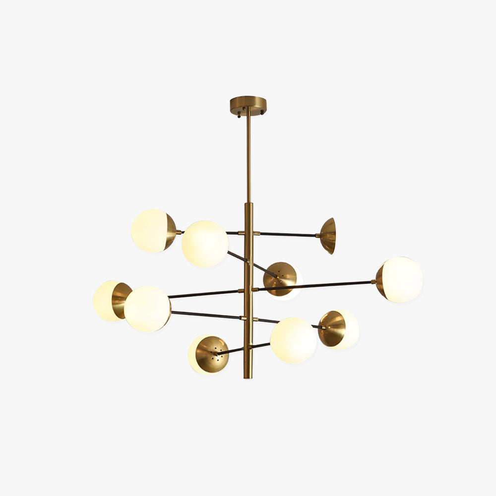 Valentina Nordic Multi Globe Metal/Glass Pendant Light, Gold - Neutralighting
