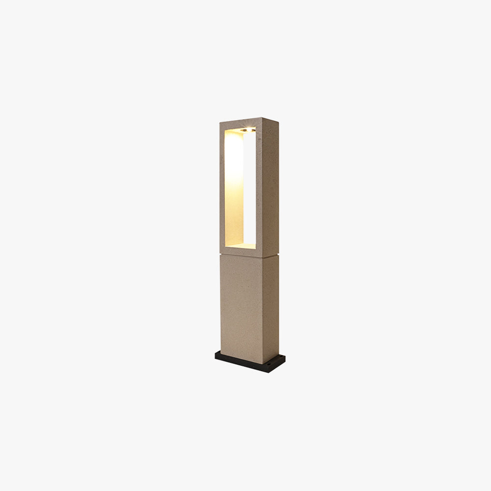 Ray Modern Metal Rectangular Hollow Outdoor Path Light, Gray - Neutralighting