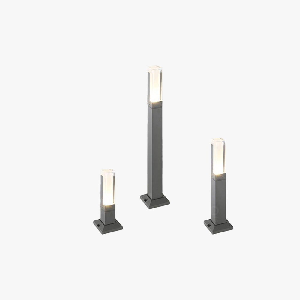 Ray Modern Metal Rectangular Outdoor Path Light With Sensor, Black - Neutralighting