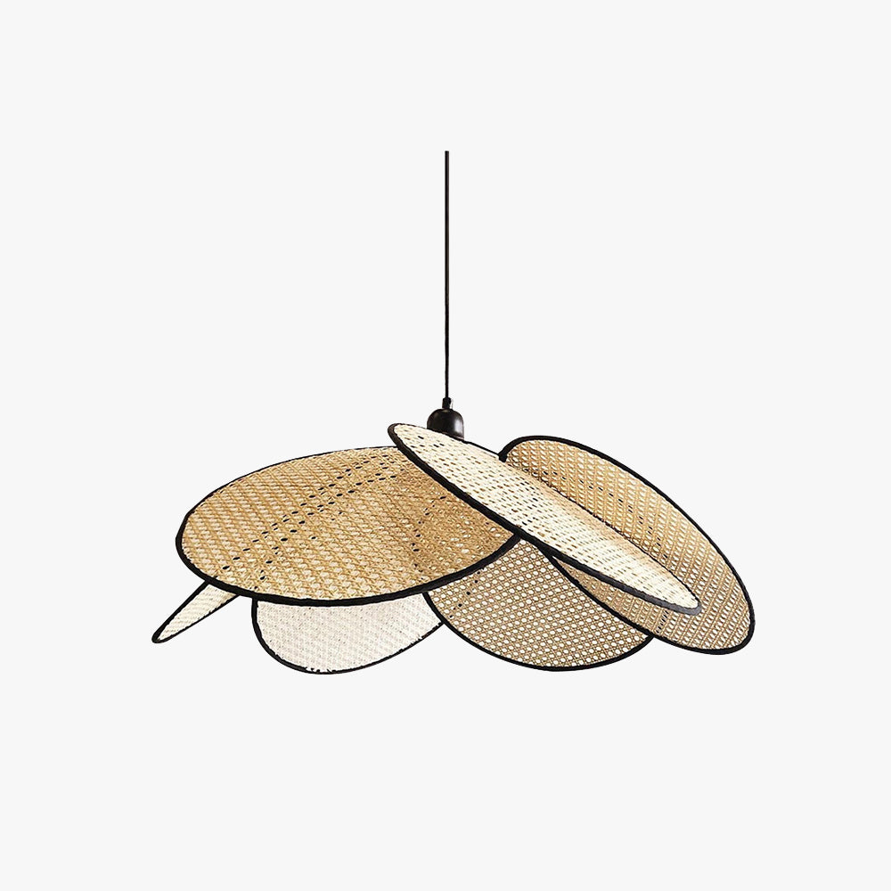 Ritta Willow weave Wabi Sabi Rattan Pendant Light, Black/White - Neutralighting