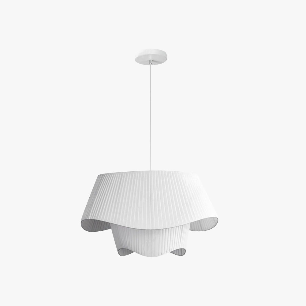 Ritta French Country Fabric/Metal Pendant Light, White - Neutralighting