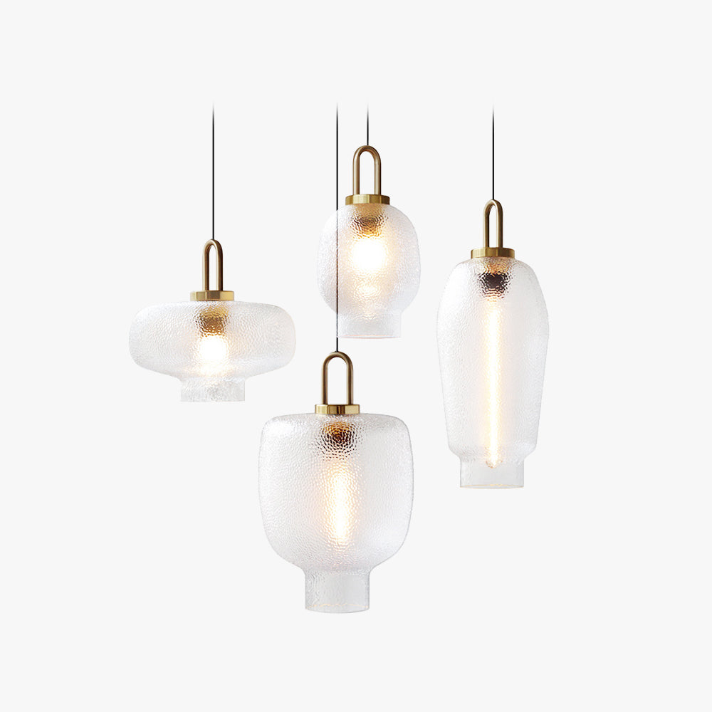 Valentina Minimalist Blown Frosted Clear Glass Pendant Light - Neutralighting