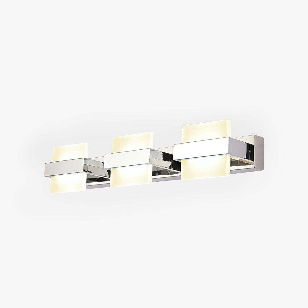 Arisha Modern Square Metal/Acrylic Wall Lamp, Silver, Bathroom - Neutralighting