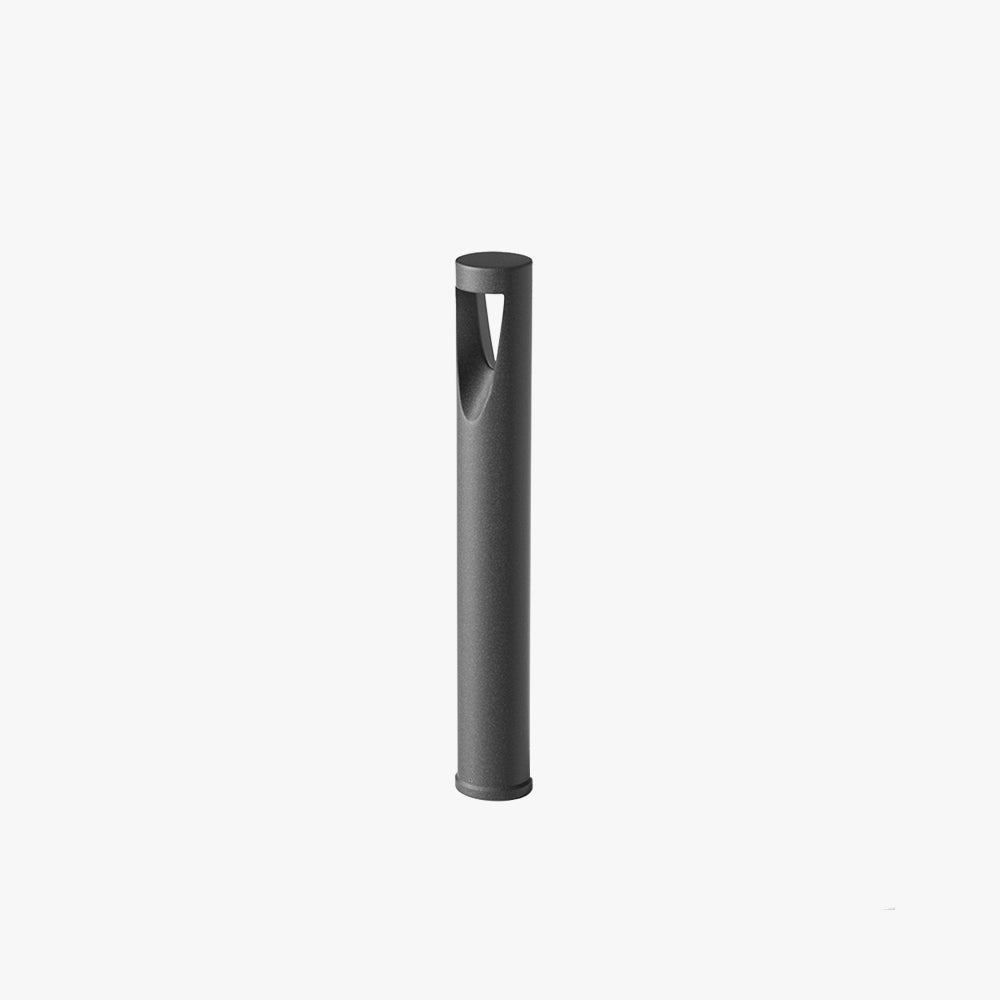 Ray Contemporary Metal Cylindrical Hollow Outdoor Path Light, Black - Neutralighting
