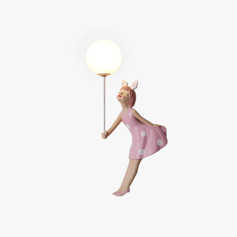 Arisha Modern Balloon/Girl Shape Acrylic Pink Wall Lamp - Neutralighting