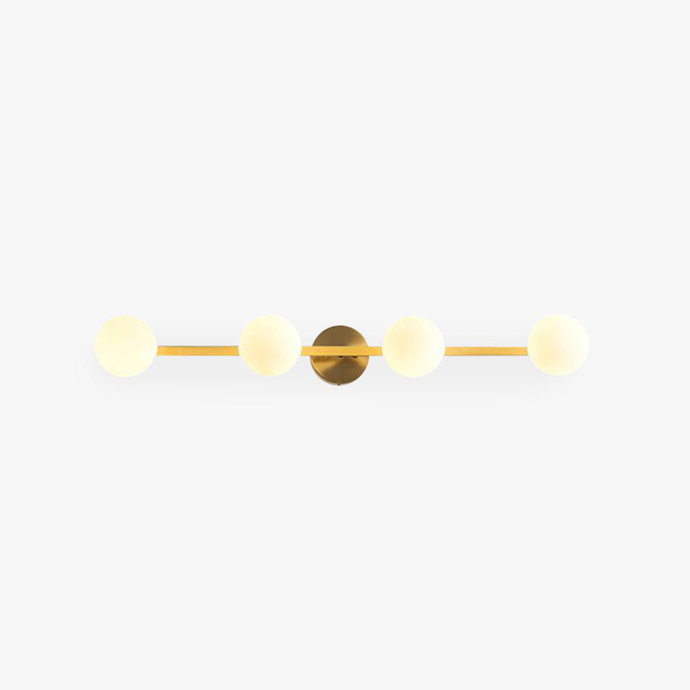 Valentina Retro Globe Linear Metal/Glass Wall Lamp, Gold, Bathroom - Neutralighting