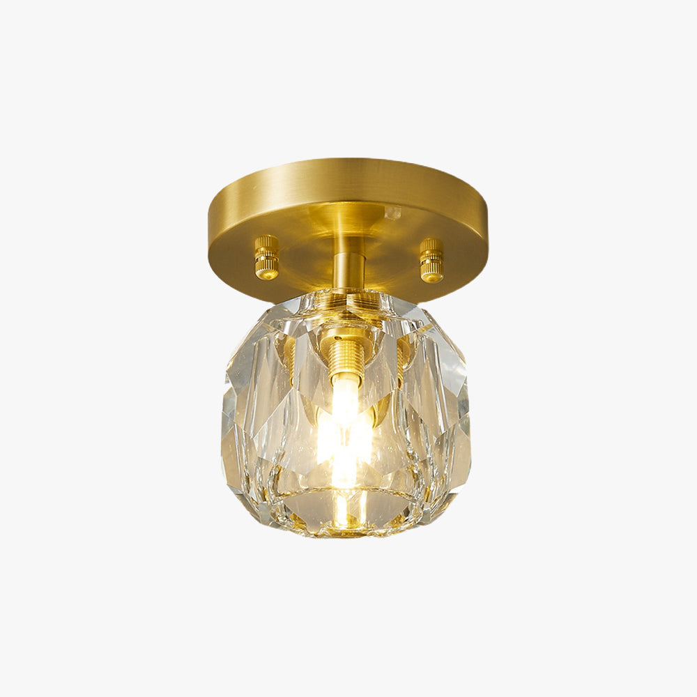 Kristy Luxury Diamond Metal/Acrylic Flush Mount Ceiling Light, Gold - Neutralighting