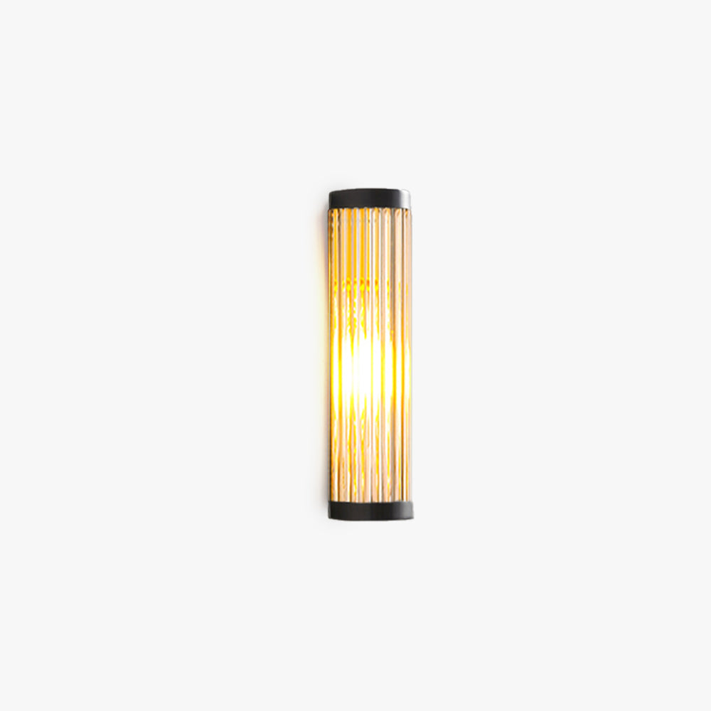 Yoru Modern Semi-Cylindrical Metal/Glass Outdoor Wall Lamp, Black