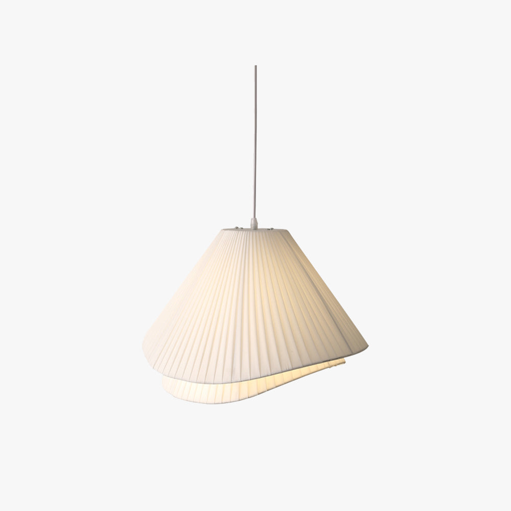 Ritta Minimalist Double Overlap Fabric LED Pendant Light, White - Neutralighting