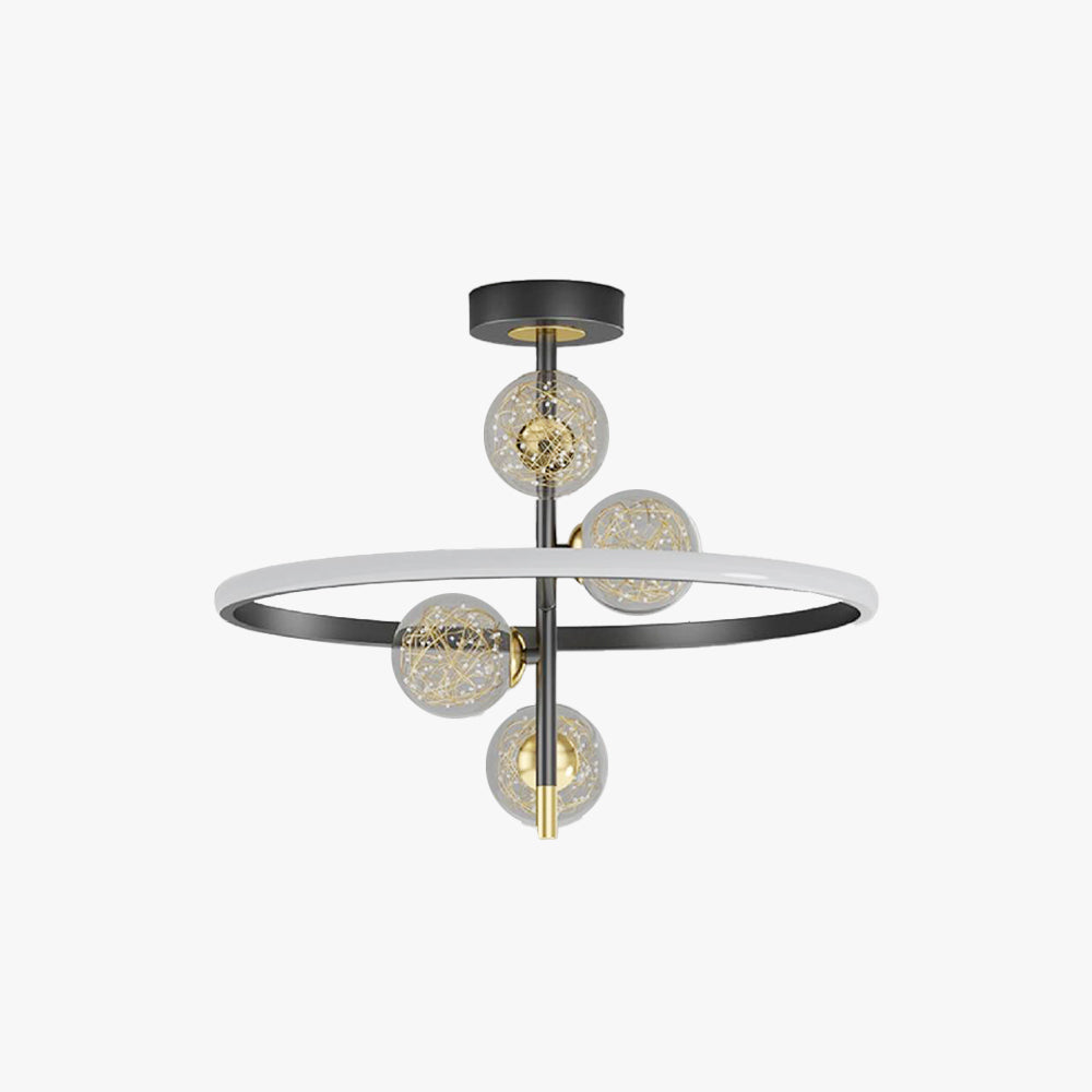 Valentina Semi-Flush Mount Ceiling Light, Gold & Black, 2 Style - Neutralighting