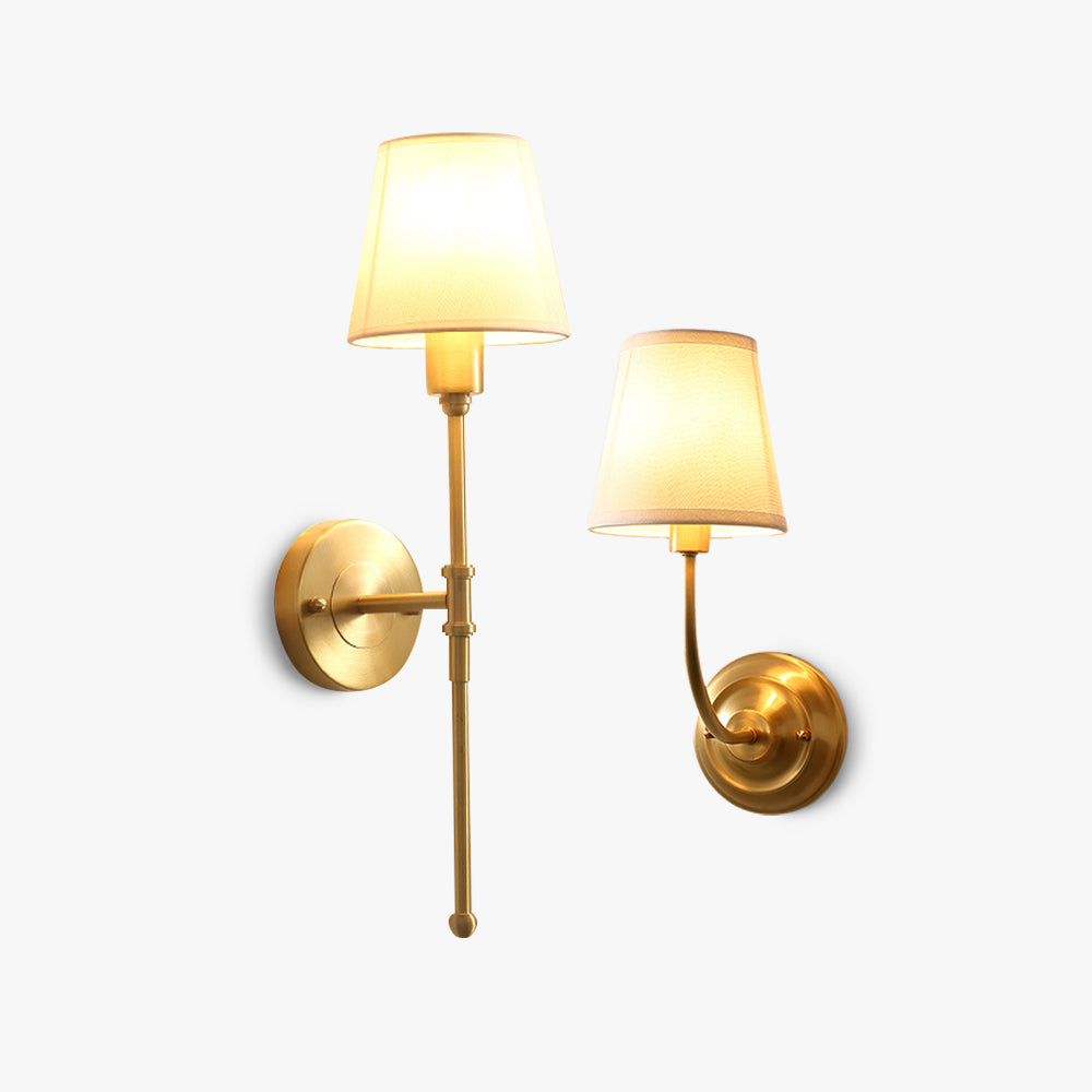 Tiffany Vintage Rustic Lantern Fabric LED Wall Lamp, Gold - Neutralighting