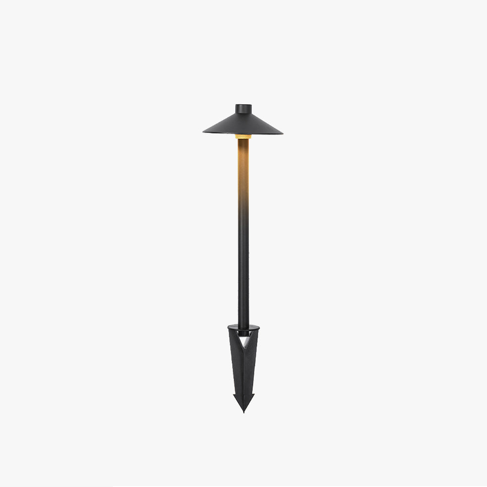 Drex Contemporary Metal Cap-Shaped Outdoor Path Light, Black - Neutralighting