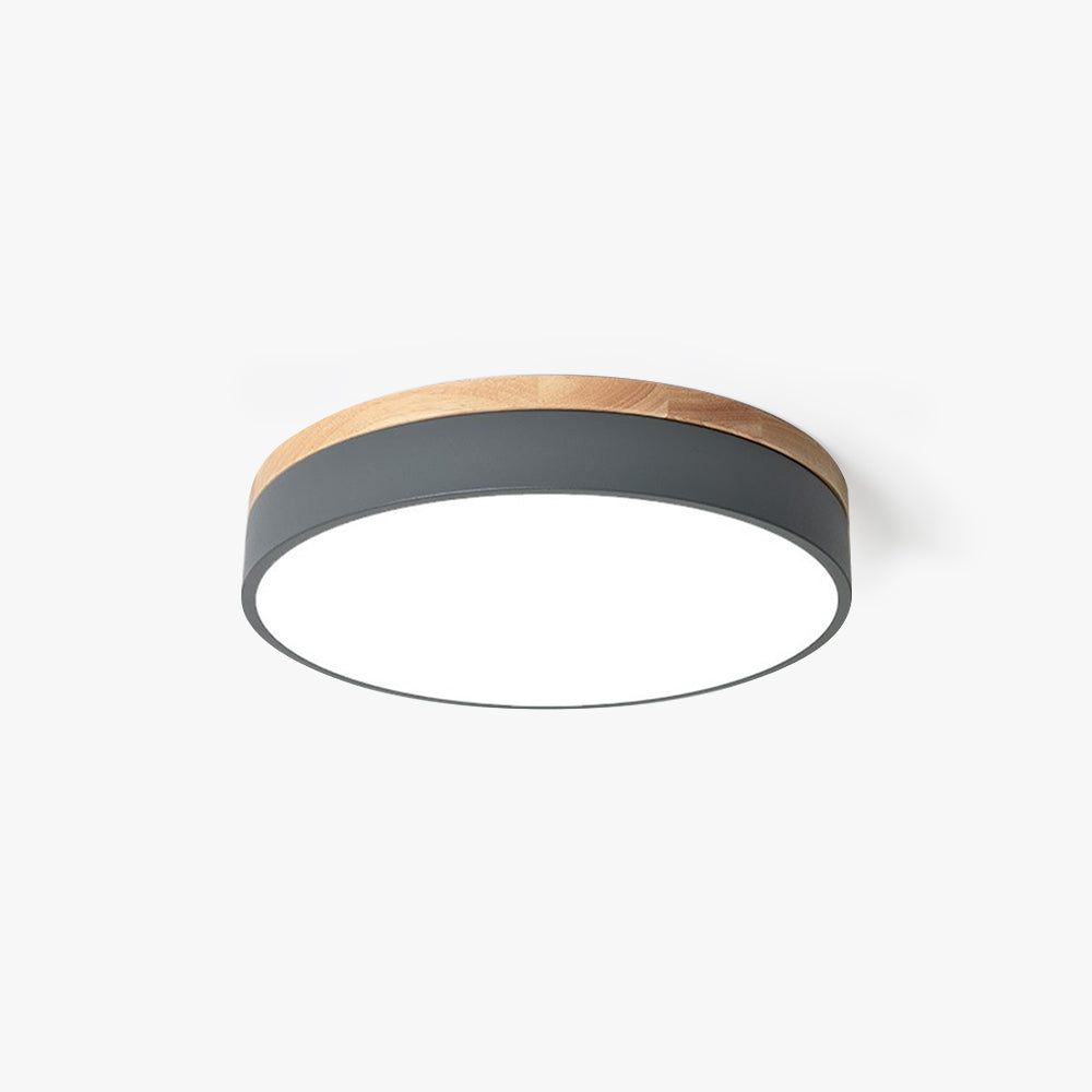 Aria Nordic LED Round Flush Mount Ceiling Light Wood Color - Neutralighting