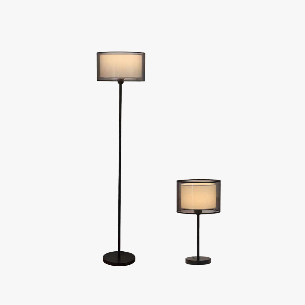 Baines Fabric Lampshade Table & Floor Lamp, 2 Colour - Neutralighting