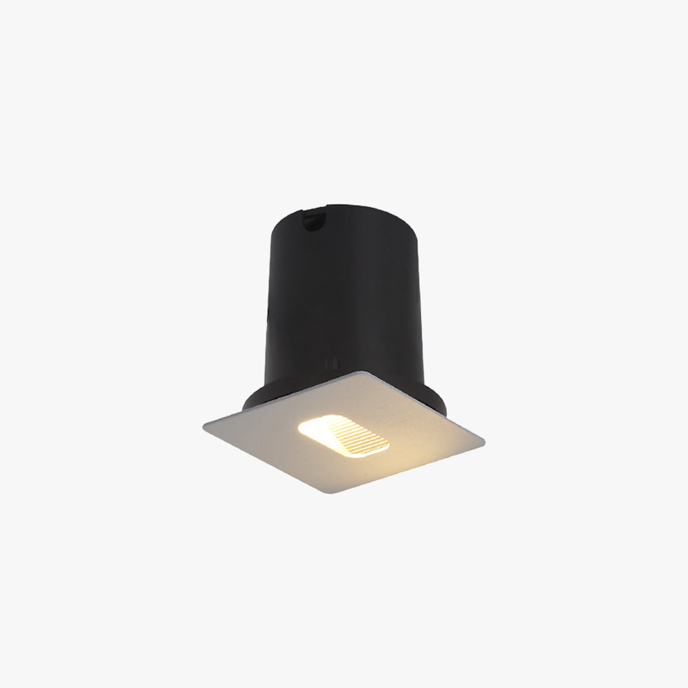 Ray Modern Metal Square/Circular Outdoor Deck/Step Light, Black
