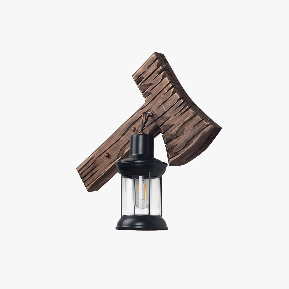Epoch Wall Lamp Hammer Shape Vintage, Wood/Metal, Living Room - Neutralighting
