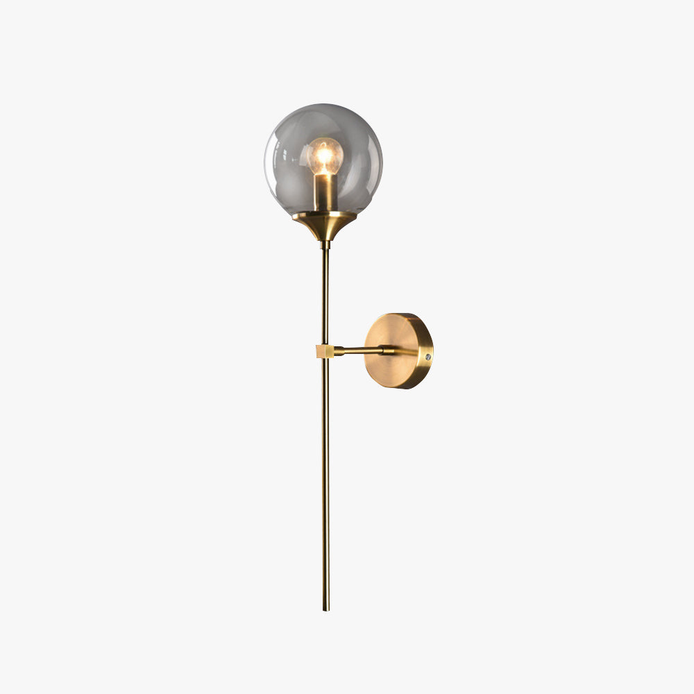 Valentina Modern Globe Metal/Glass Wall Lamp, Gray/Amber/Clear/White - Neutralighting