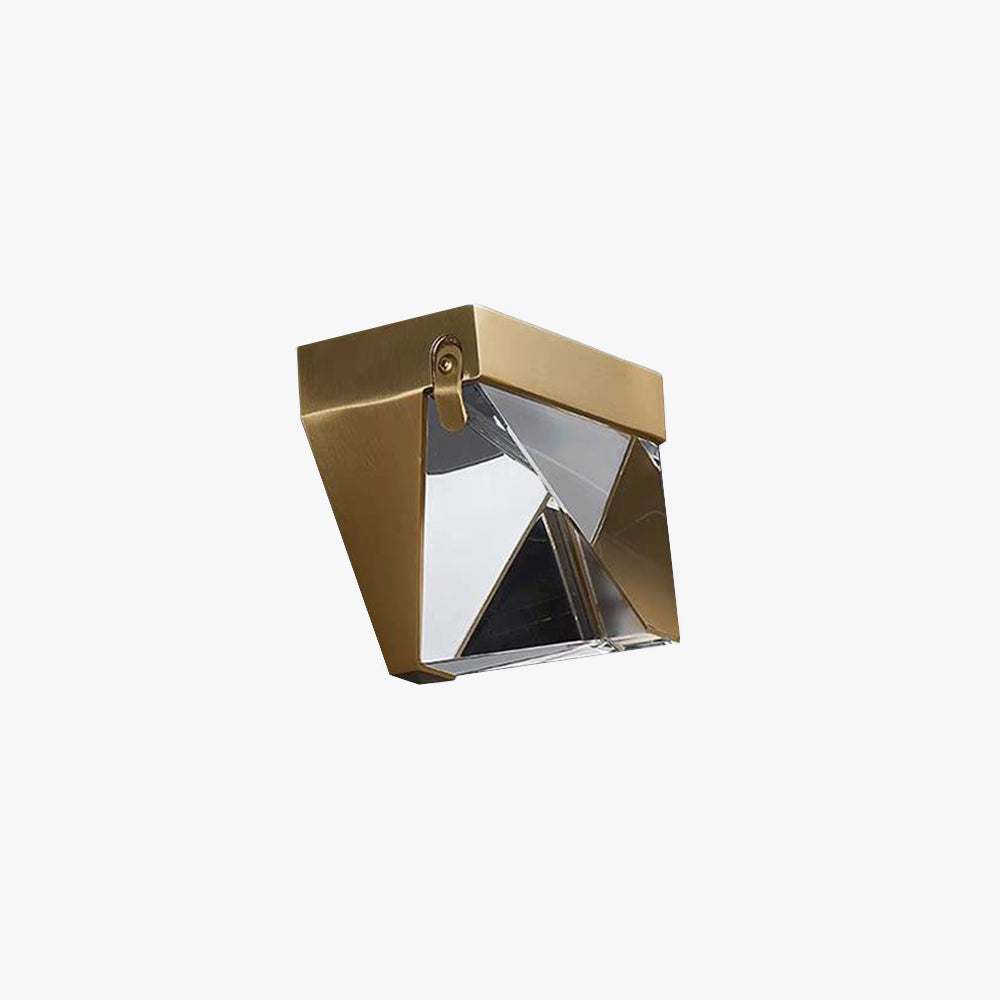 Laxor Waterproof Diamond Shape Metal/Crystal Outdoor Wall Lamp, Gold/Black