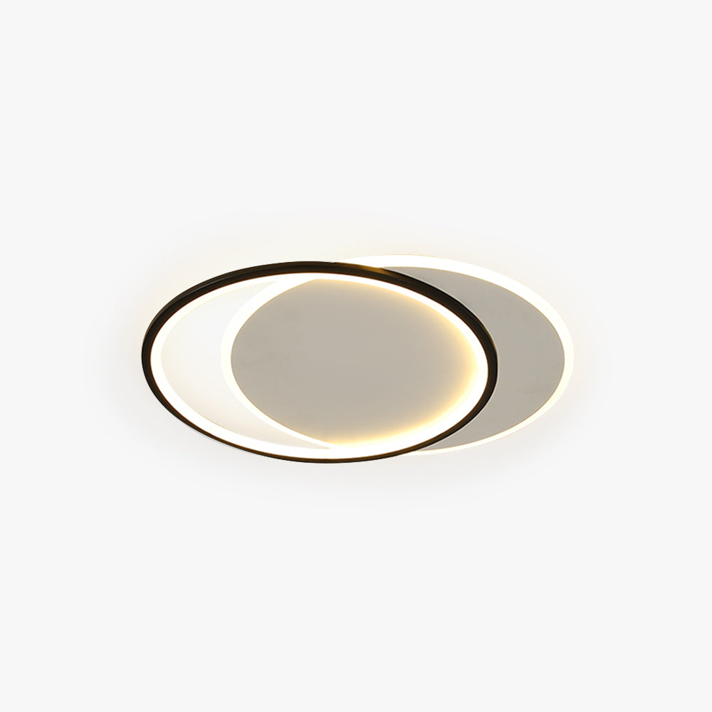 Arisha Modern Square/ Round Flush Mount Ceiling Light, Black with White - Neutralighting