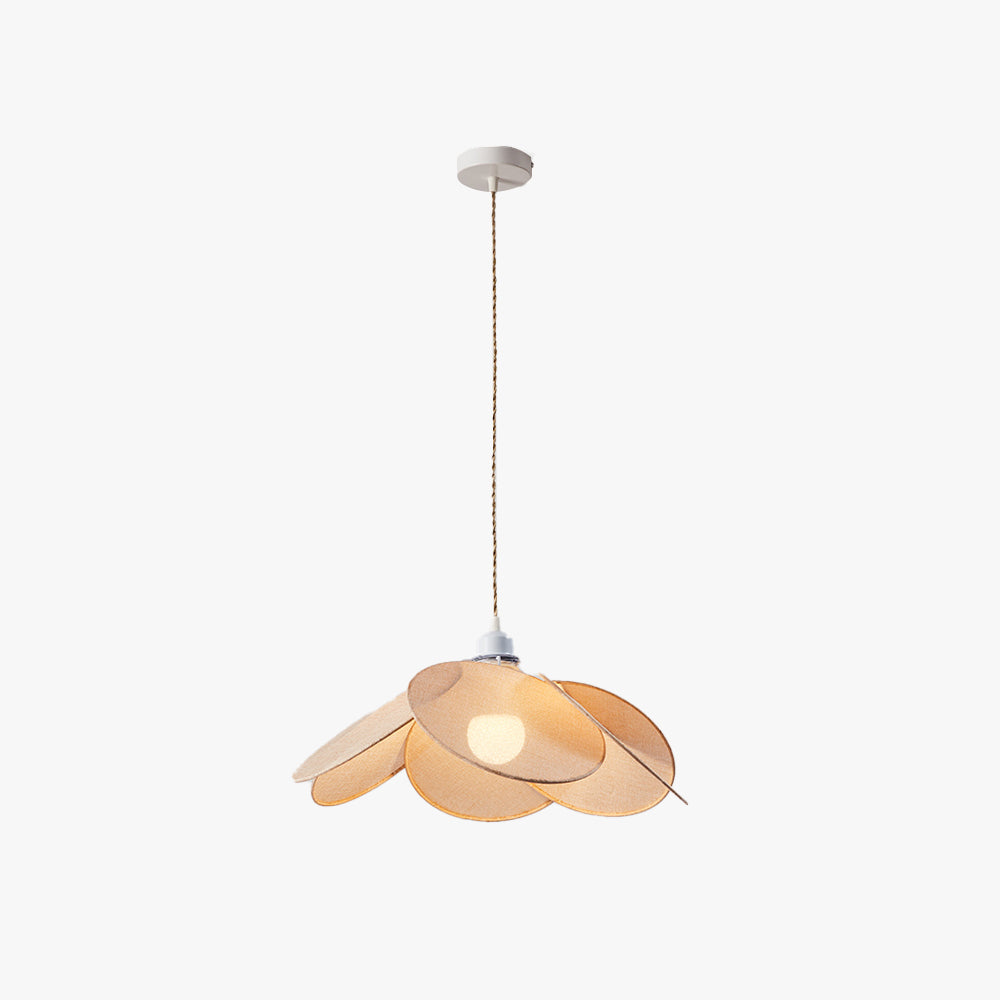 Ritta Minimalist Fabric Flower Pendant Light, Orange/Brown/Beige - Neutralighting