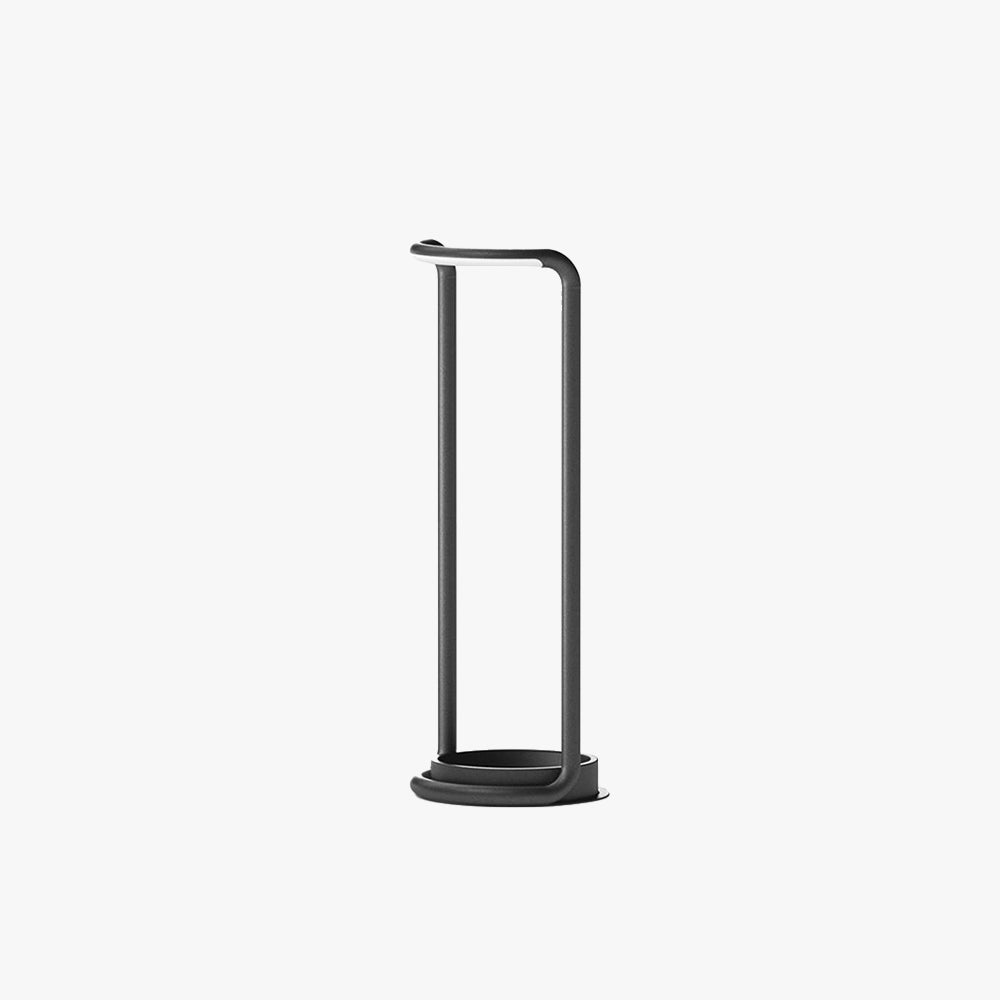 Ray Minimalist Rectangular Solar LED Outdoor Floor Lamp, Black