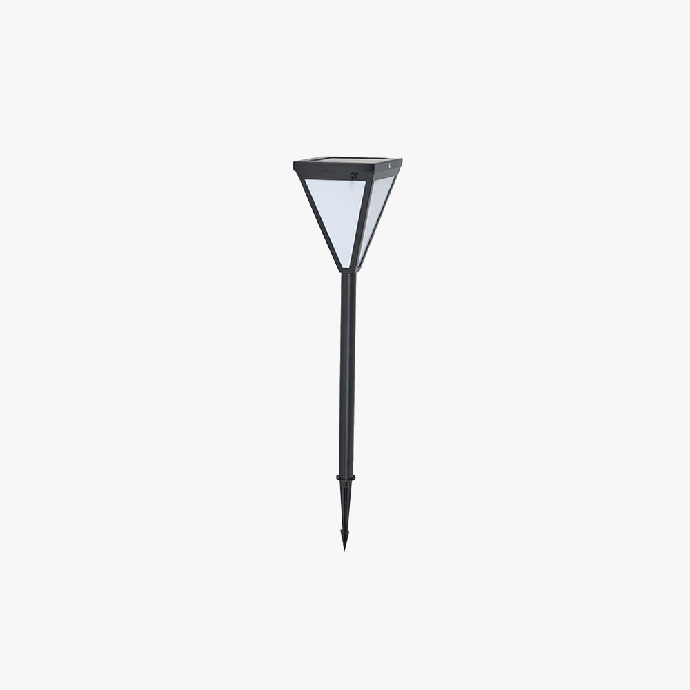Ray Modern Metal Tapered Solar Outdoor Path Light, Black - Neutralighting