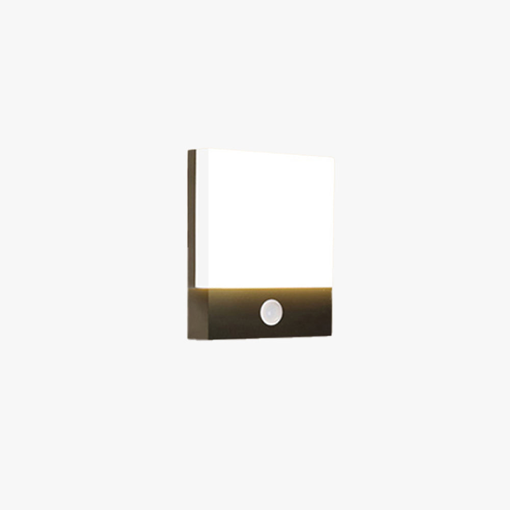 Ray Modern Sensor Rectangular Metal Outdoor Wall Lamp, Black/White - Neutralighting