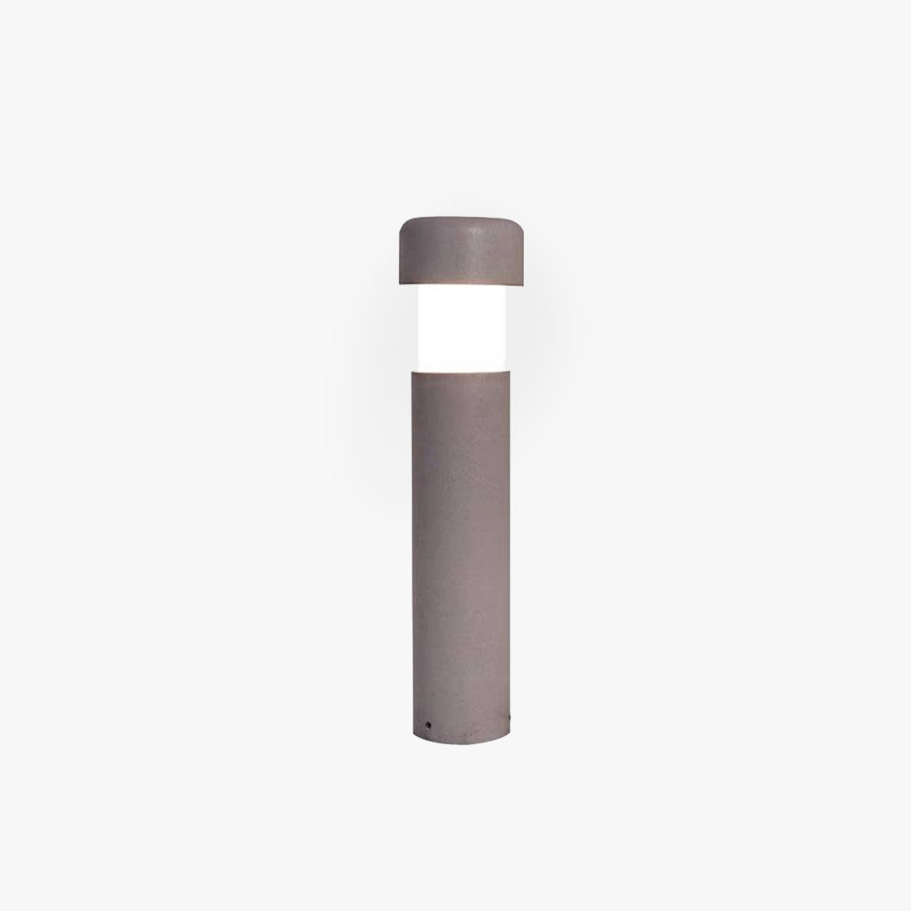 Ray Modern Metal Cylindrical Outdoor Path Light, Grey - Neutralighting