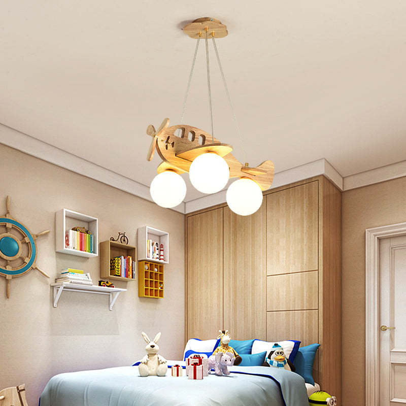 Arisha Vintage Airplane Shape Pendant Light, Wood - Neutralighting