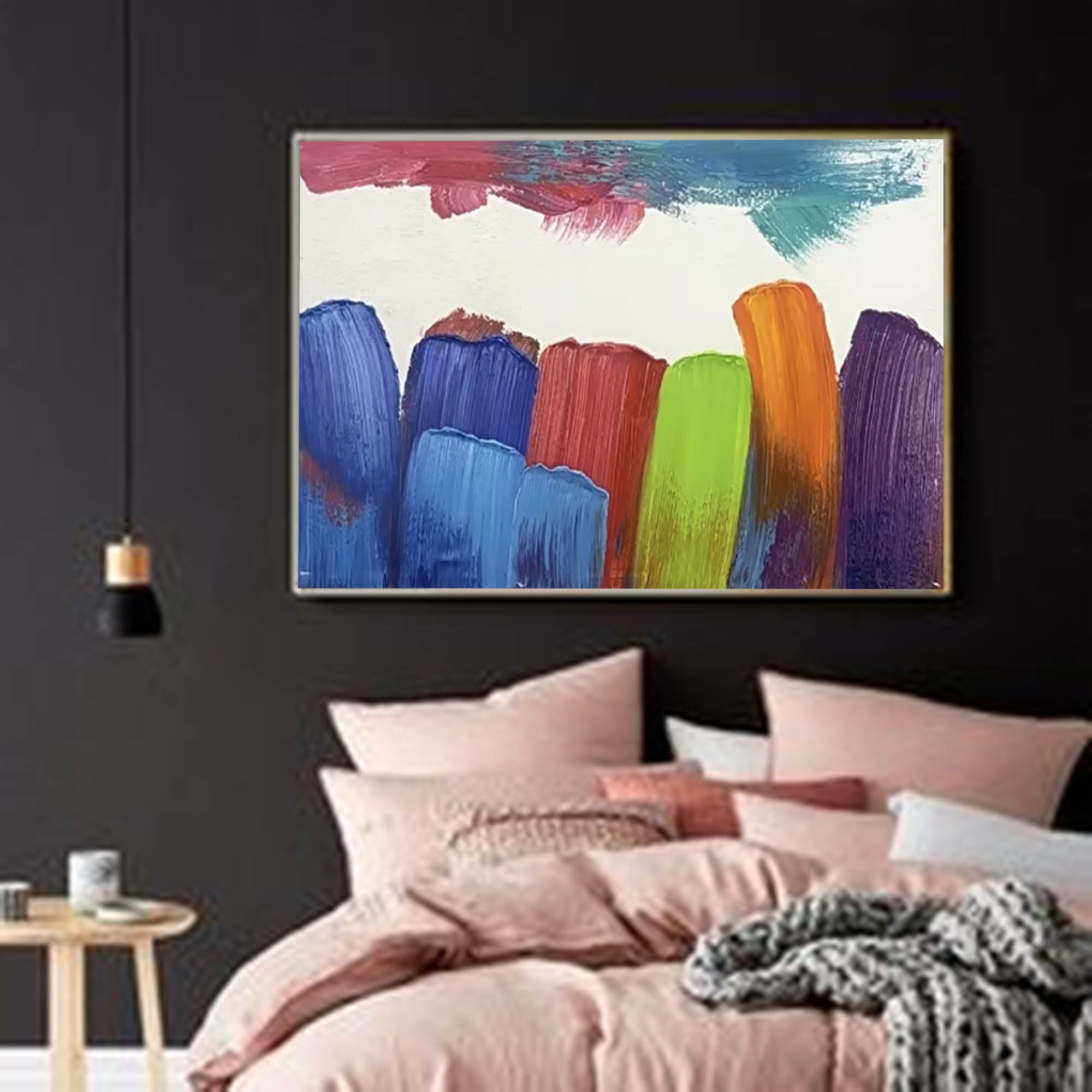 Wall Art Abstract Expressionist Impasto Blue