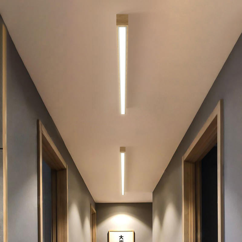 Arisha Linear Slim Ceiling Light, Wood - Neutralighting