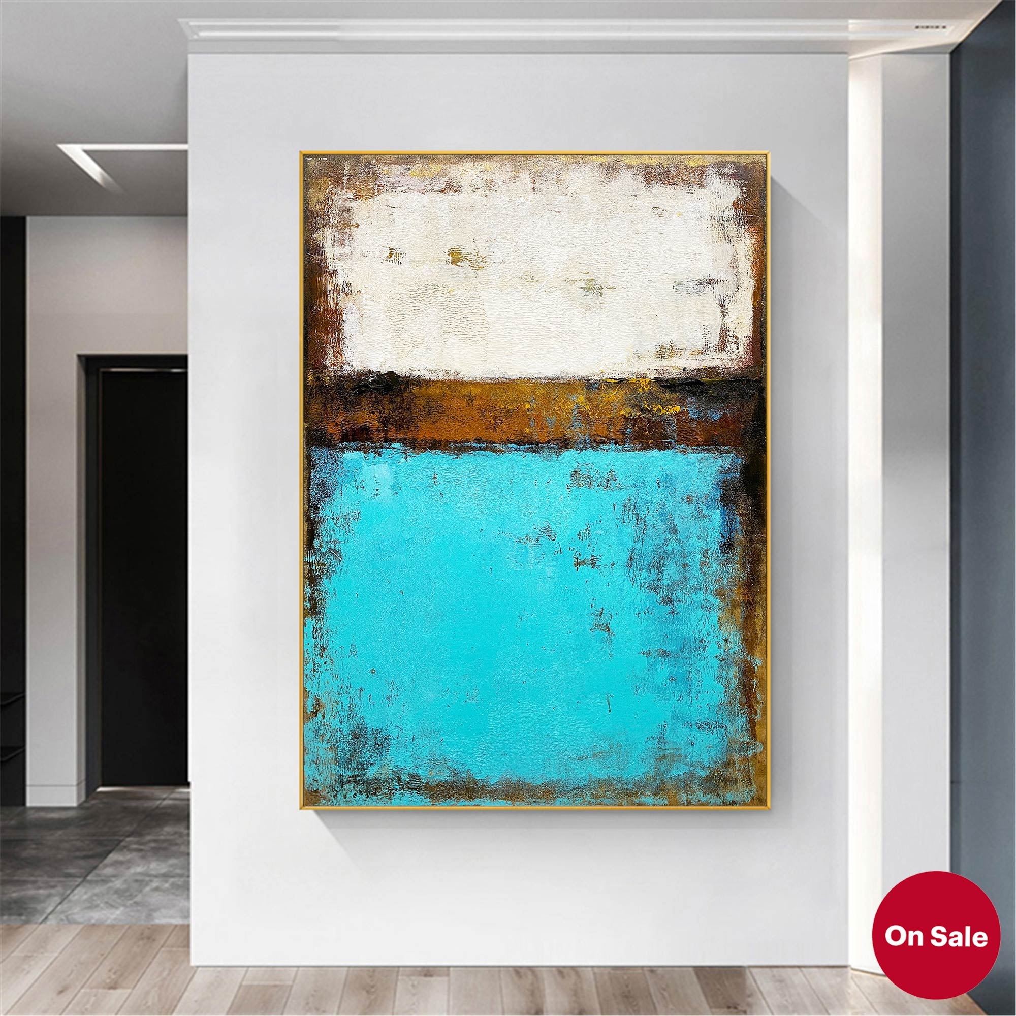Blaire Turquoise Abstract Canvas Wall Art