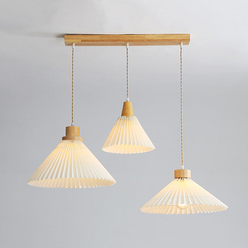 Muto Pendant Light Umbrella Shape Art, Wood, White, Bedroom - Neutralighting