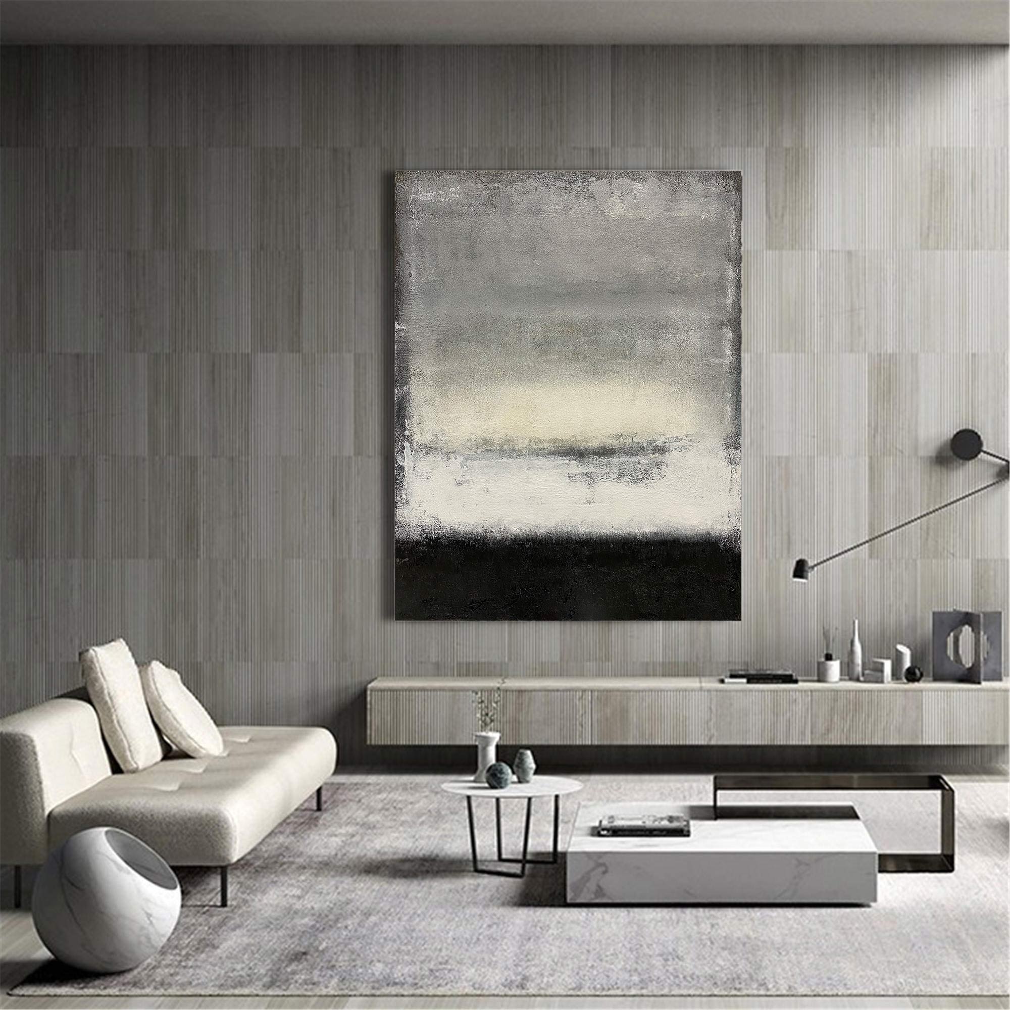 Black White Grey Abstract Painting ABAV105 - Neutralighting