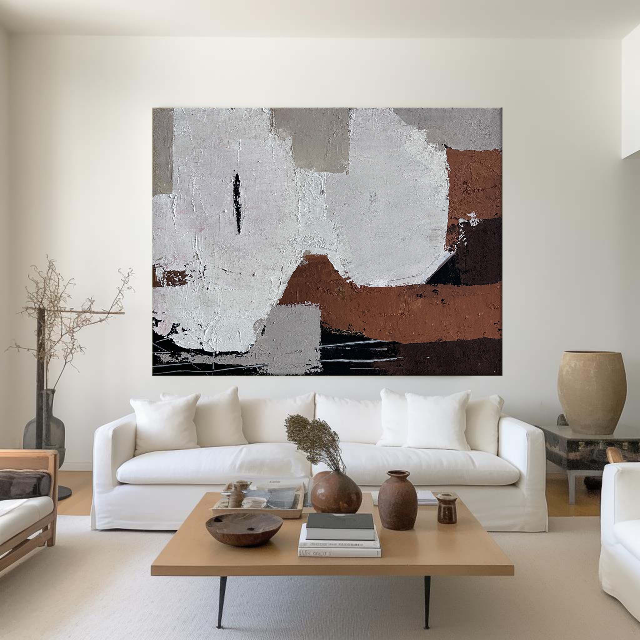 Layered Earth‑Tone Abstract Art Muted Neutral Textured Wall Statement Decor