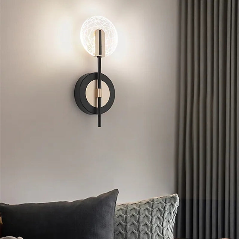 Valentina Wall Lighting Disc Modern, Metal/Acrylic, Black/White, Bedroom - Neutralighting