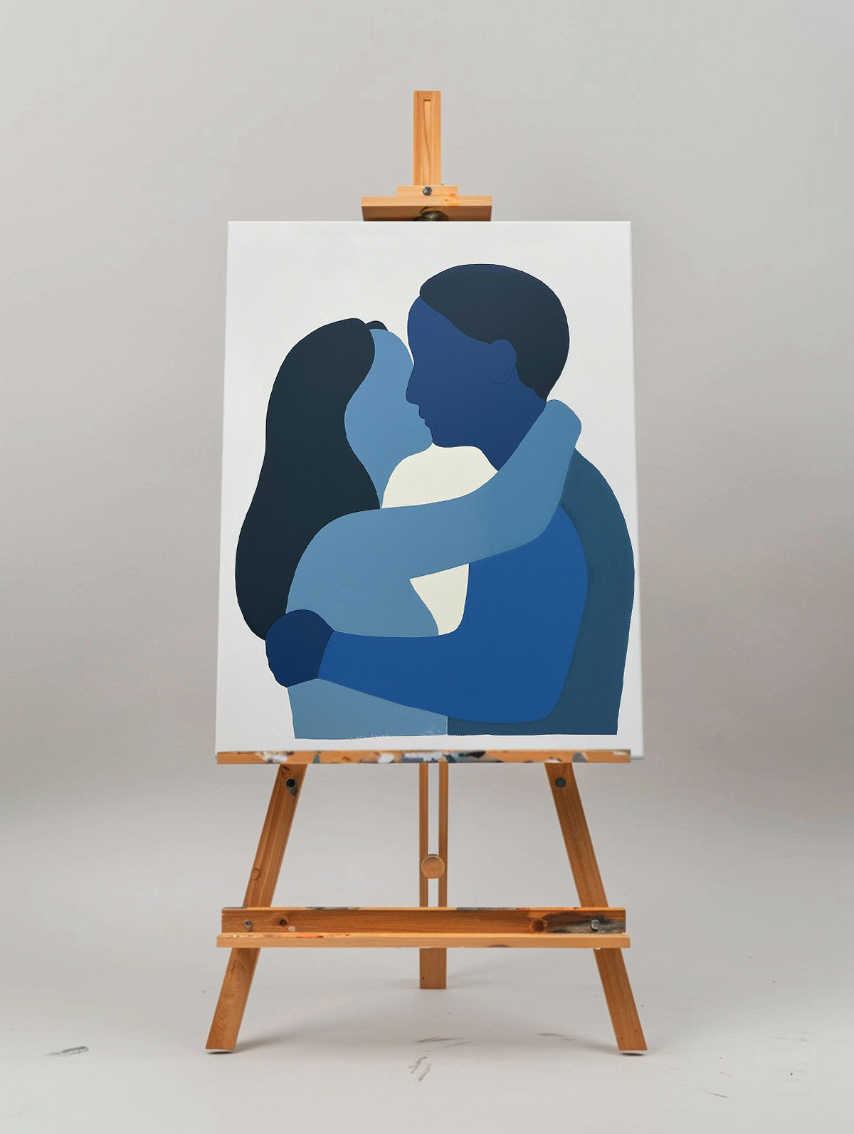 Almost a Kiss Couple Painting