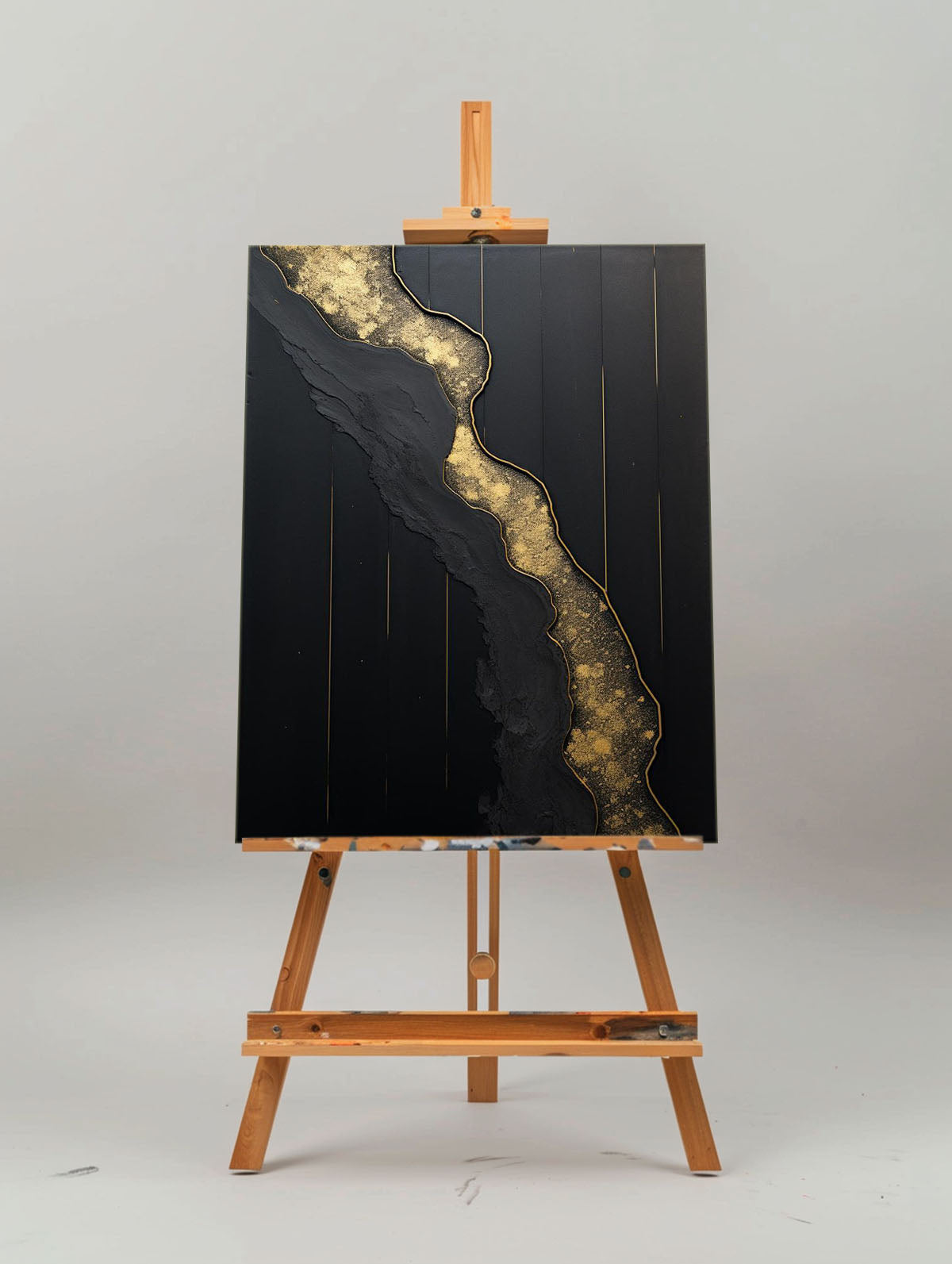 Golden Vein on Black Art Print
