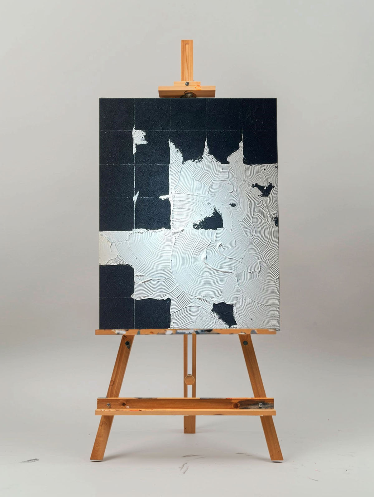Black White Minimalist Painting
