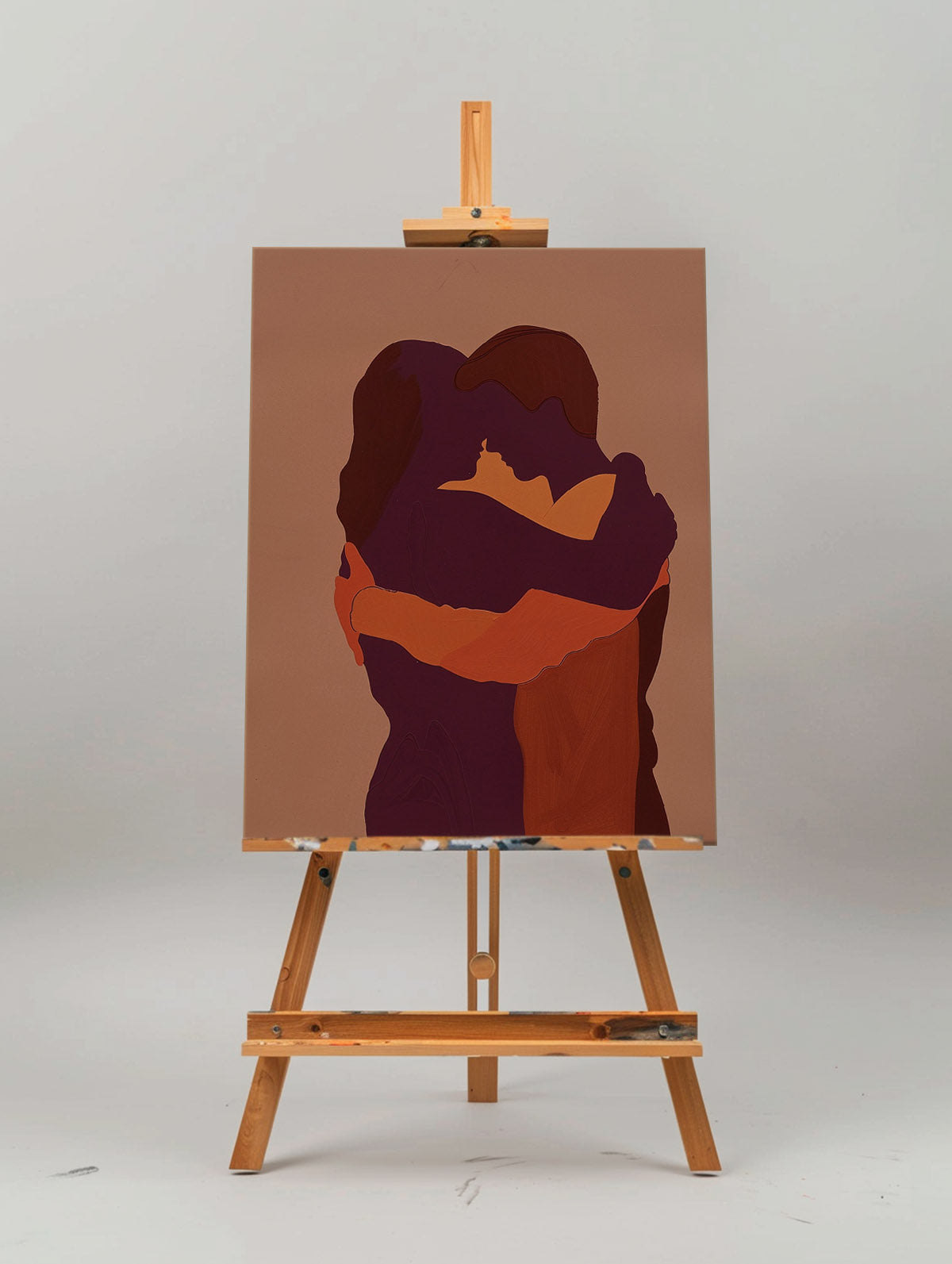 Terracotta Embrace Couple Painting