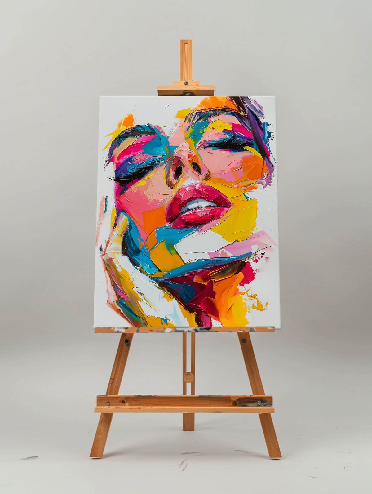 Colorful Female Portrait Abstract Painting