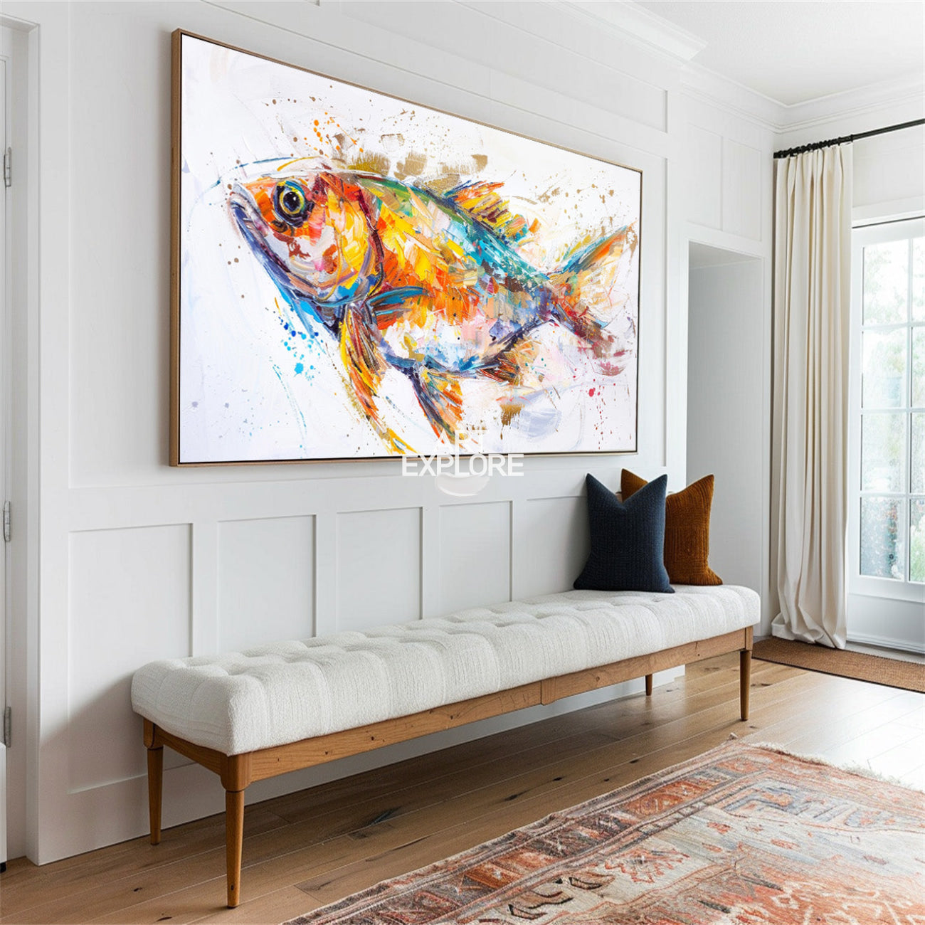 Vibrant Colorful Goldfish Canvas Wall Art