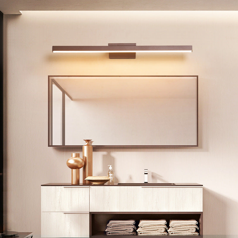 Arisha Modern Linear Metal Wall Lamp Mirror Front, Coffee - Neutralighting