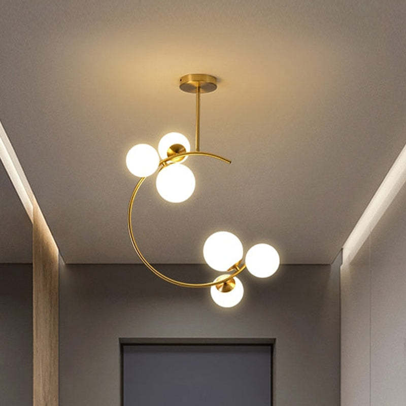 Valentina Modern Glass Globe Pendant Light, Metal & Glass, 3 Style - Neutralighting