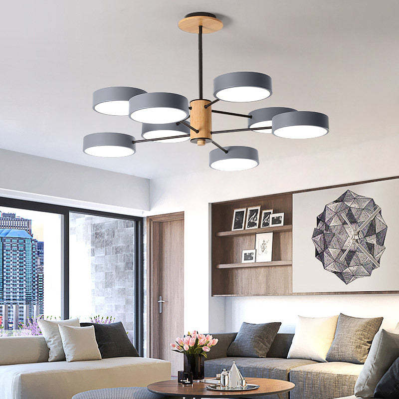 Arisha Art Deco Pendant Light, White/Green/Grey,Metal/Wood - Neutralighting