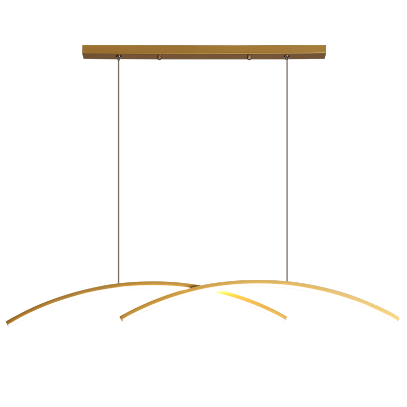 Arisha Pendant Light Linear/Double Curve Modern, Metal, Black/Gold - Neutralighting