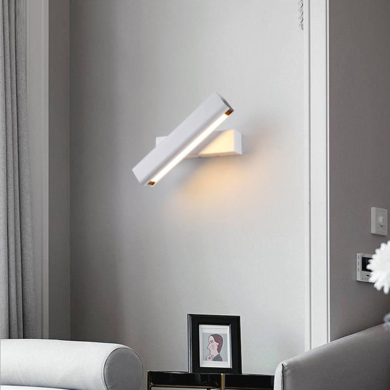 Orin Modern Rectangles Metal Rotatable Wall Lamp, Black/White - Neutralighting