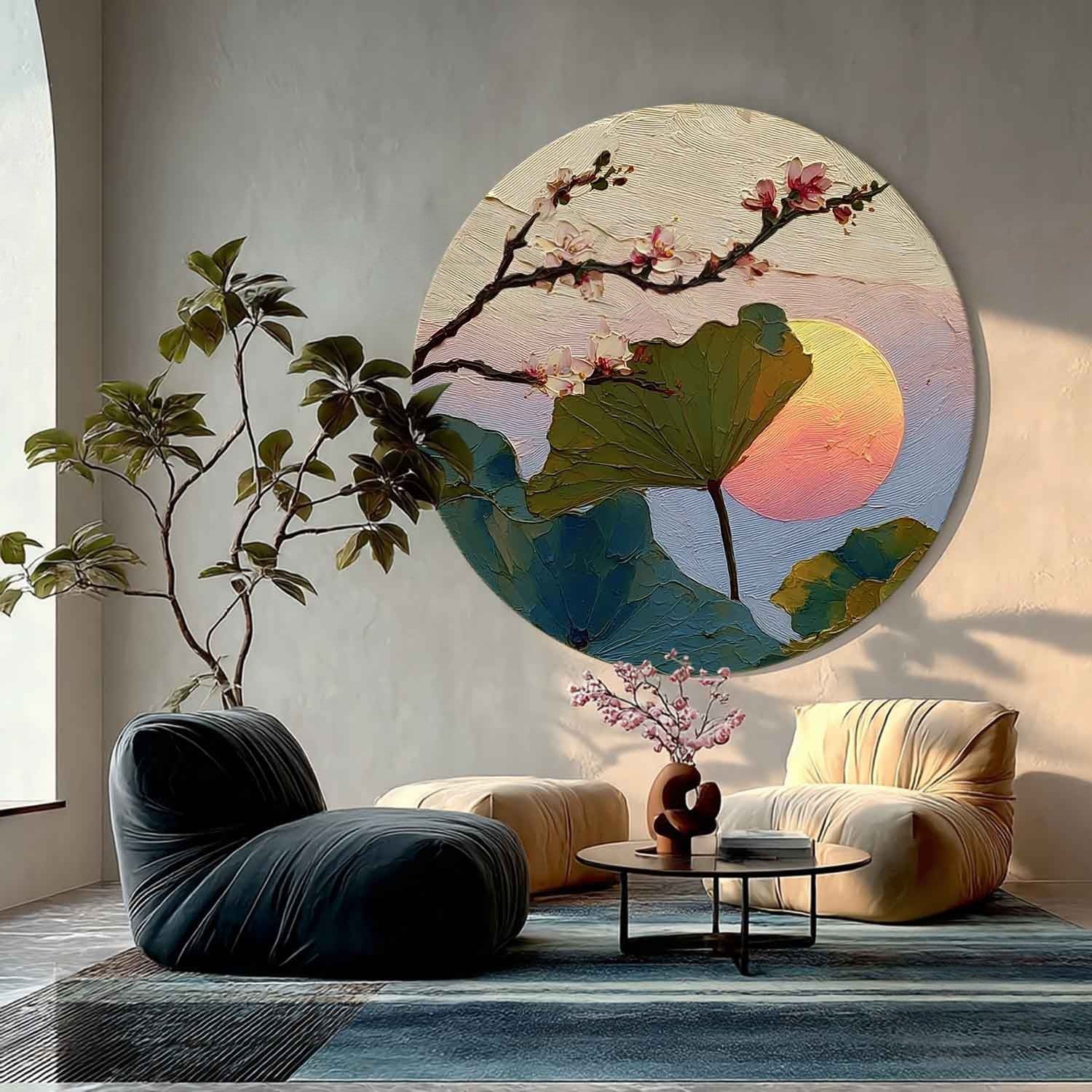 Wall Art Cherry Blossom Lotus Pink