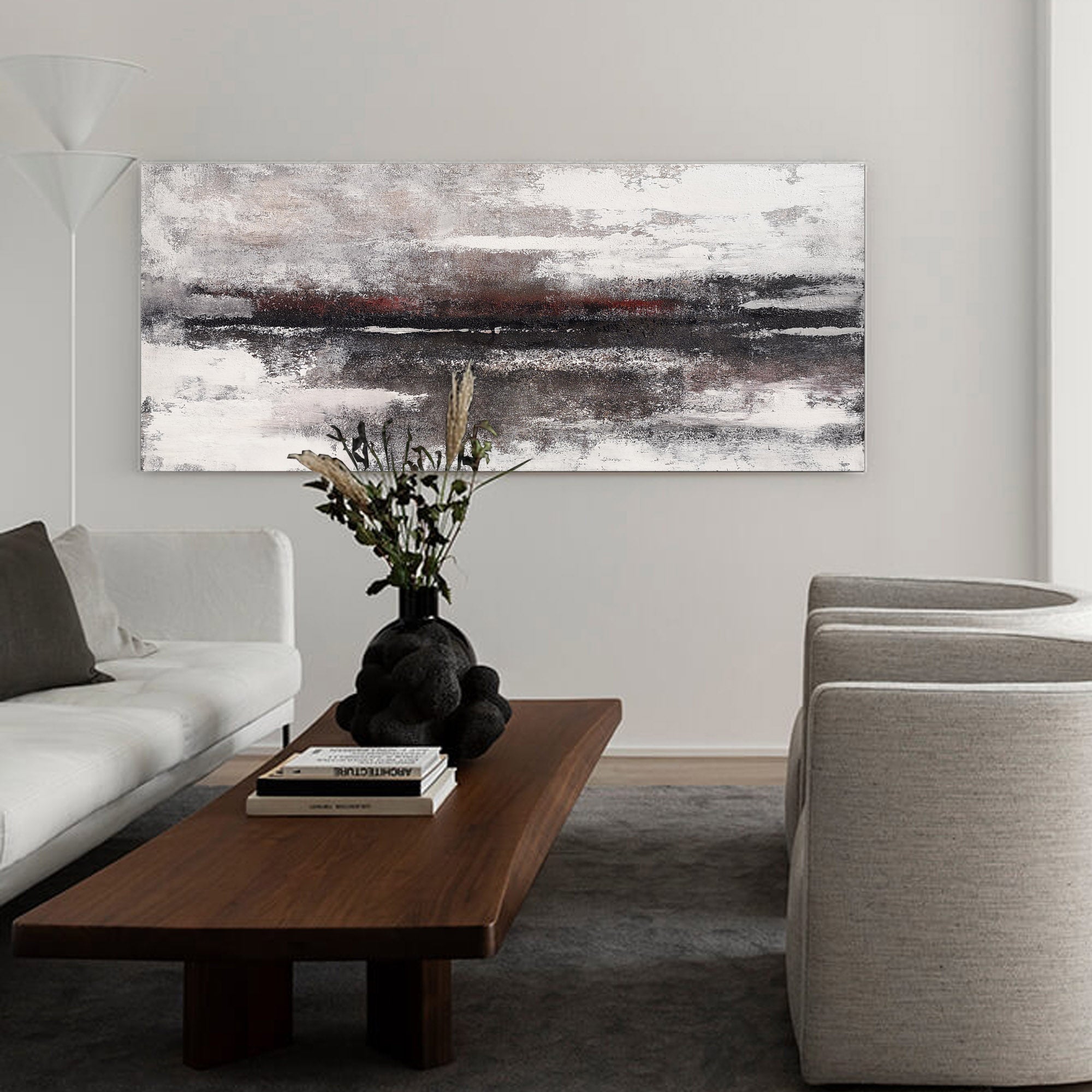 Black And White Beach Painting